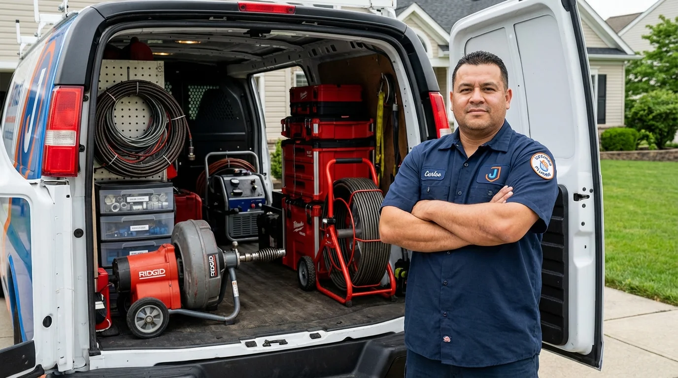 Professional drain cleaning equipment and Johns Plumbing LLC plumber in Marshville