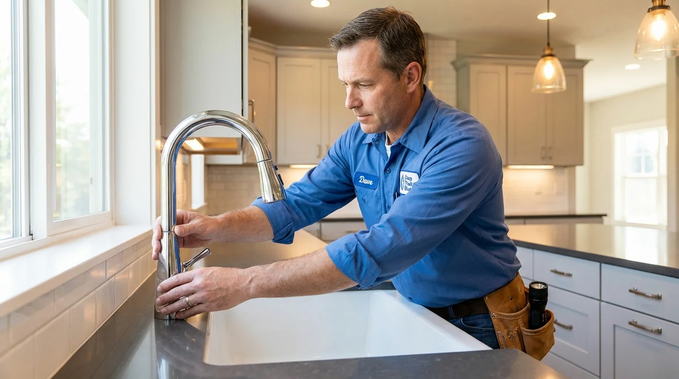 Kitchen faucet installation by Johns Plumbing LLC in Marshville